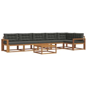 vidaXL Outdoor Sofa Set 7 pcs Natural and Anthracite