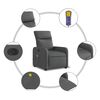 vidaXL Electric Massage Recliner Chair Dark Grey Fabric
