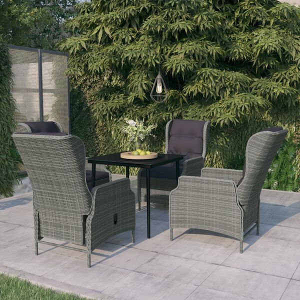 vidaXL 5 Piece Garden Dining Set Light Grey