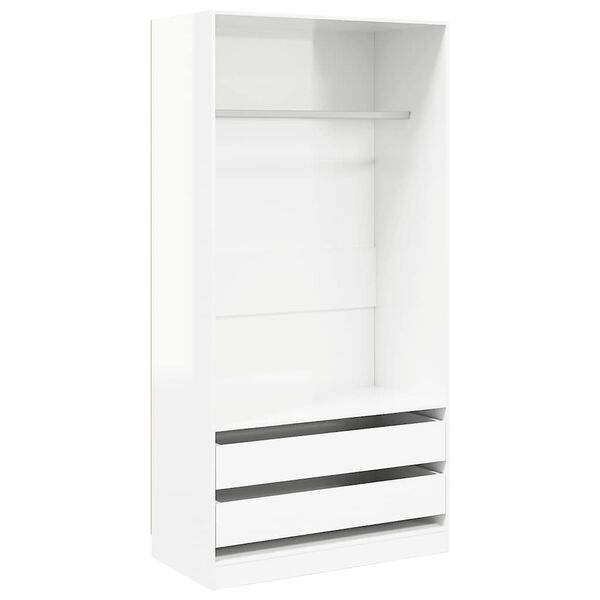 vidaXL Wardrobe High Gloss White 100x50x200 cm Engineered Wood