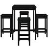 vidaXL 5 Piece Garden Bar Set Black Solid Wood Pine