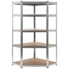 vidaXL Storage Shelf Silver 90x90x180 cm Steel and MDF