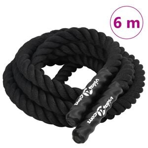 vidaXL Battle Rope Black 6 m 4,5 kg Polyester