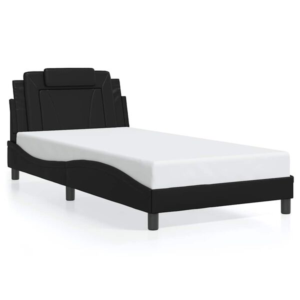 vidaXL Bed Frame "Viana" without Mattress Black 107x203 cm King Single Faux Leather