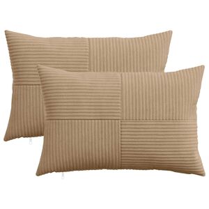 vidaXL Cushion Cover 2 pcs ALMELO Brown 30 x 50 cm Corduroy