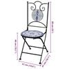 vidaXL Folding Bistro Chairs 2 pcs Ceramic Blue and White