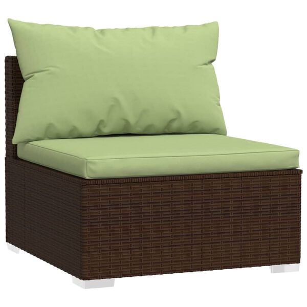 vidaXL 2 Piece Garden Lounge Set with Cushions Poly Rattan Brown