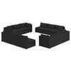 vidaXL 12 Piece Garden Lounge Set with Cushions Poly Rattan Black
