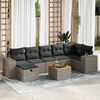 vidaXL 8 Piece Garden Sofa Set with Cushions Grey Poly Rattan