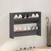 vidaXL Wall Shoe Cabinet High Gloss Grey 80x18x60 cm Engineered Wood