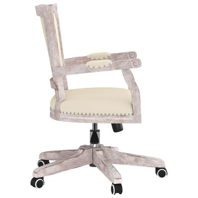 vidaXL Swivel Office Chair Beige linen