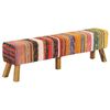 vidaXL Bench Multicolour 160 cm Chindi Fabric and Solid Wood Mango