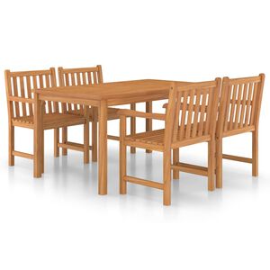 vidaXL Garden Dining Set | Warm Teak Brown | Solid Teak Wood | Medium | Durable