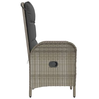 vidaXL Outdoor Chairs 2 pcs Poly Rattan Grey