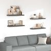 vidaXL Floating Wall Shelves 4 pcs High Gloss Grey 80x23.5x3.8 cm MDF