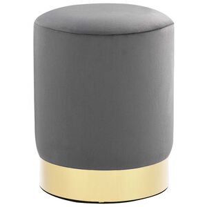 vidaXL Stool Dark Grey and Gold Velvet 28 x 36 cm