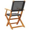 vidaXL Folding Garden Chairs 6 pcs Black Poly Rattan and Solid Wood
