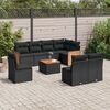 vidaXL 9 Piece Garden Sofa Set with Cushions Black Poly Rattan