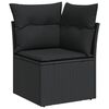 vidaXL Sofa Set with Cushion with Storage 7 pcs Black Poly Rattan