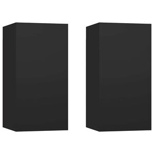 vidaXL TV Cabinet | Set of 2 | Black | Engineered wood | TV Cabinet