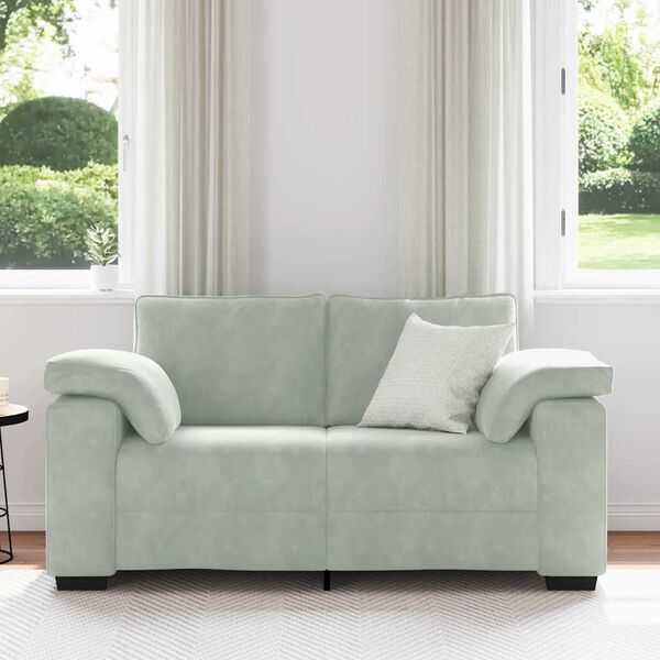 vidaXL Loveseat Sofa Light Grey 160x77x82 cm Velvet