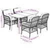 vidaXL 5 Piece Garden Dining Set with Cushions Grey Poly Rattan