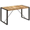 vidaXL Dining Table | Brown and black | Solid mango wood, powder-coated steel