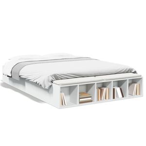 vidaXL Bed Frame without Mattress White 150x200 cm King Size