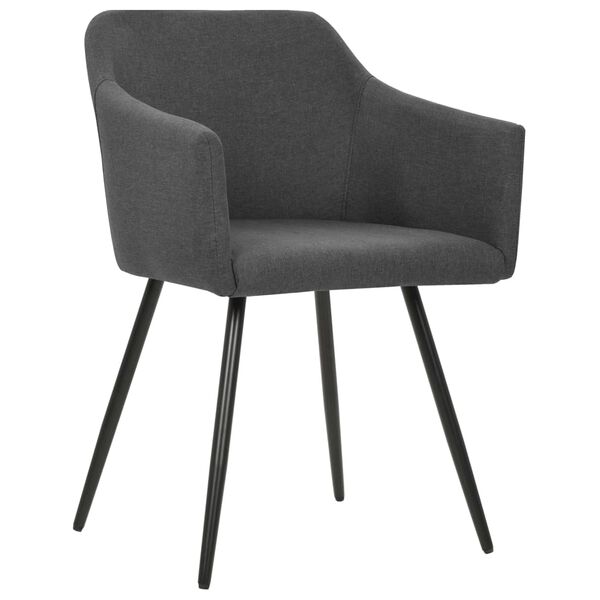 vidaXL Dining Chairs 2 pcs Dark Grey Fabric