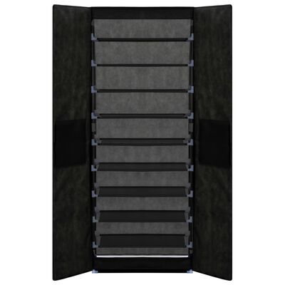 vidaXL Shoe Cabinet Black 60x30x166 cm Fabric