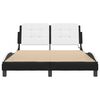 vidaXL Bed Frame with LED without Mattress "Zadar" Black and White 137x190 cm