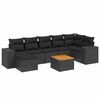 vidaXL 8 Piece Garden Sofa Set with Cushions Black Poly Rattan