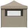 vidaXL Foldable Party Tent Pop-Up with 4 Sidewalls Taupe