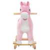 vidaXL Rocking Animal Horse Plush 65x32x58 cm Pink