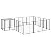 vidaXL Dog Kennel | Black | Powder-Coated Steel | 12.1 m&sup2; | Durable | Dog Kennel