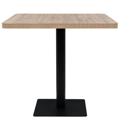 vidaXL Bistro Table MDF and Steel Square 80x80x75 cm Oak Colour