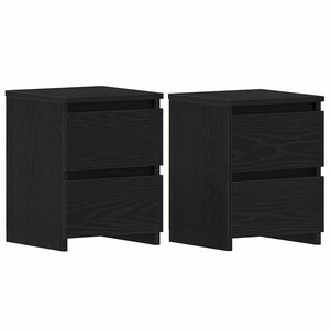vidaXL Bedside Cabinet 2 pcs Black Oak 30 x 30 x 40 cm Engineered Wood