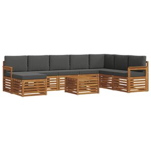 vidaXL Outdoor Sofa Set 9 pcs Natural and Anthracite