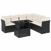 vidaXL 7 Piece Garden Sofa Set with Cushions Black Poly Rattan