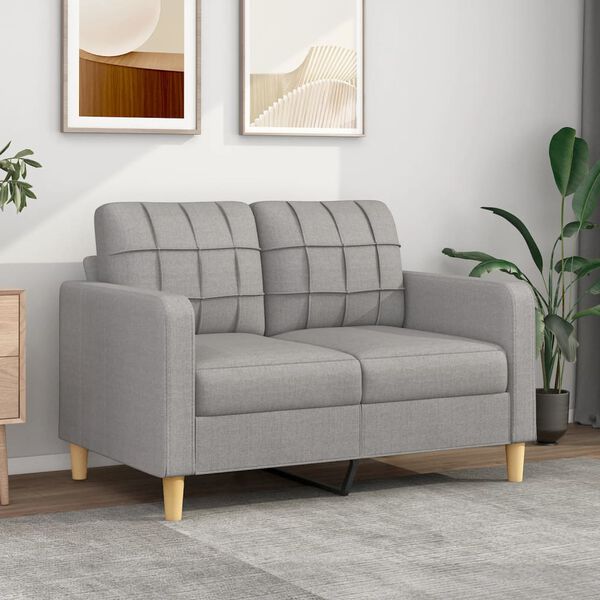 vidaXL 2-Seater Sofa Light Grey 120 cm Fabric