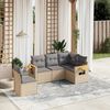 vidaXL 5 Piece Garden Sofa Set with Cushions Beige Poly Rattan