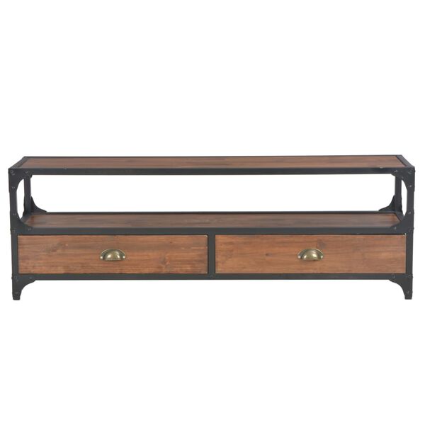 vidaXL TV Cabinet with 2 Drawers 120x30x40 cm Solid Pine Wood
