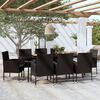 vidaXL 9 Piece Garden Dining Set Black