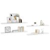 vidaXL Floating Wall Shelves 4 pcs High Gloss White 120x23.5x3.8 cm MDF