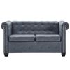 vidaXL Chesterfield Sofa Set Artificial Suede Leather Grey