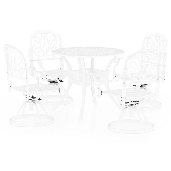 vidaXL 5 Piece Bistro Set Cast Aluminium White