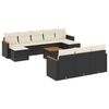 vidaXL 11 Piece Garden Sofa Set with Cushions Black Poly Rattan