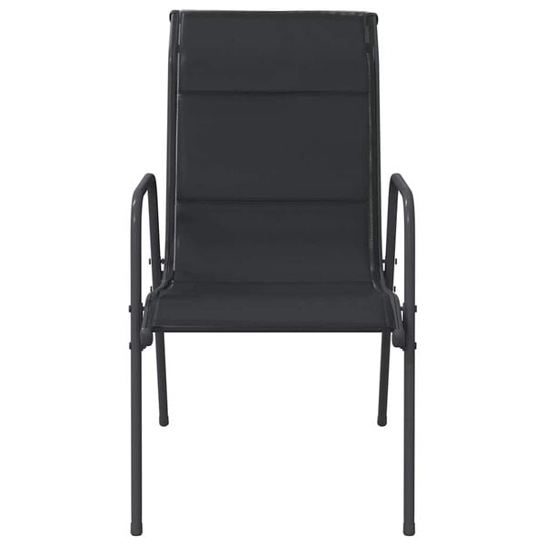 vidaXL Garden Chairs 2 pcs Steel and Textilene Black