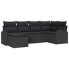 vidaXL Garden Sofa Set 6 pcs Black Poly Rattan