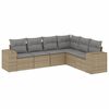 vidaXL 6 Piece Garden Sofa Set with Cushions Beige Poly Rattan